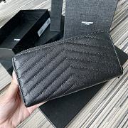 YSL MONOGRAM ZIP AROUND WALLET IN GRAIN DE POUDRE EMBOSSED LEATHER Black Metal 358094 19 x 9 cm - 3