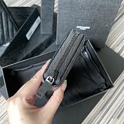 YSL MONOGRAM ZIP AROUND WALLET IN GRAIN DE POUDRE EMBOSSED LEATHER Black Metal 358094 19 x 9 cm - 4