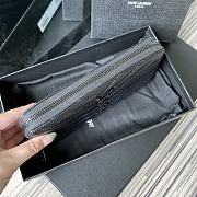 YSL MONOGRAM ZIP AROUND WALLET IN GRAIN DE POUDRE EMBOSSED LEATHER Black Metal 358094 19 x 9 cm - 5