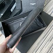 YSL MONOGRAM ZIP AROUND WALLET IN GRAIN DE POUDRE EMBOSSED LEATHER Black Metal 358094 19 x 9 cm - 6