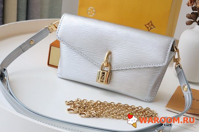 LOUIS VUITTON PADLOCK ON STRAP Epi Leather Silver M80819 19 x 11 x 3 cm - 1