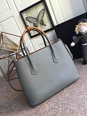 PRADA MEDIUM Saffiano Leather Double Prada Bag Gray and Brown 1BG775 33 x 24.5 x 14 cm - 6