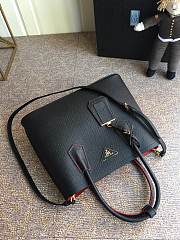 PRADA MEDIUM Saffiano Leather Double Prada Bag Black 1BG775 33 x 24.5 x 14 cm - 2