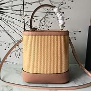 PRADA MEDIUM Straw Panier Bag Powder Pink 1BA212 13 x 22 x 23 cm - 6
