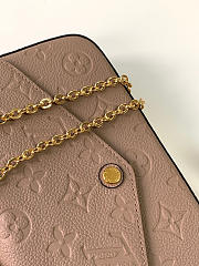 LOUIS VUITTON FÉLICIE POCHETTE Monogram Empreinte Leather Beige M68697 21 x 12 x 3 cm - 2