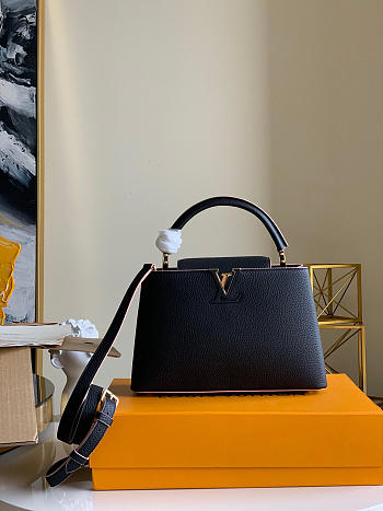 LOUIS VUITTON CAPUCINES MM Taurillon leather Black M42259 31 × 21 × 11 cm