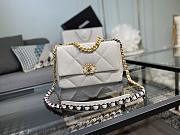 CHANEL 19 Handbag Lambskin Chalk White AS1160 26cm - 1