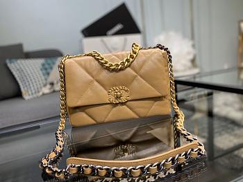 CHANEL 19 Handbag Lambskin Brown AS1160 26cm