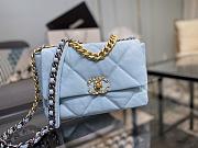 CHANEL 19 Handbag Lambskin Light Blue AS1160 26cm  - 6