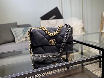 CHANEL LARGE 19 Handbag Lambskin black AS1161 30cm