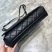 BALENCIAGA LARGE Buckle Shoulder Bag Diamond Pattern Leather Golden Metal Black 37 x 8 x 29 cm - 5