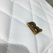 BALENCIAGA LARGE Buckle Shoulder Bag Diamond Pattern Leather Golden Metal White 37 x 8 x 29 cm - 6