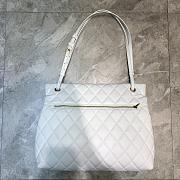 BALENCIAGA LARGE Buckle Shoulder Bag Diamond Pattern Leather Golden Metal White 37 x 8 x 29 cm - 5