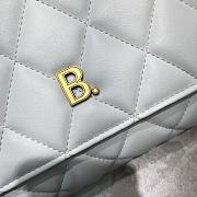 BALENCIAGA LARGE Buckle Shoulder Bag Diamond Pattern Leather Golden Metal White 37 x 8 x 29 cm - 4