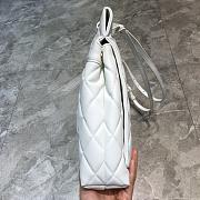 BALENCIAGA LARGE Buckle Shoulder Bag Diamond Pattern Leather Golden Metal White 37 x 8 x 29 cm - 3
