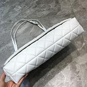 BALENCIAGA LARGE Buckle Shoulder Bag Diamond Pattern Leather Golden Metal White 37 x 8 x 29 cm - 2