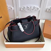 LOUIS VUITTON LOCKME DAY Grained Calfskin Leather Black And Red M53730 31 x 24 x 16 cm - 2
