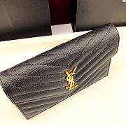 YSL ENVELOPE CHAIN WALLET IN GRAIN DE POUDRE EMBOSSED LEATHER Black 393953 19 x 11.5 x 4 cm - 4