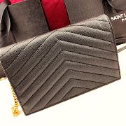 YSL ENVELOPE CHAIN WALLET IN GRAIN DE POUDRE EMBOSSED LEATHER Black 393953 19 x 11.5 x 4 cm - 2