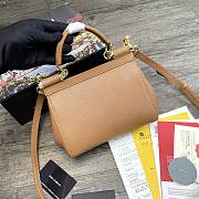 DOLCE&GABBANA SMALL Dauphine Leather Sicily Bag Brown BB4825A1001 20 x 9.5 x 14 cm - 3