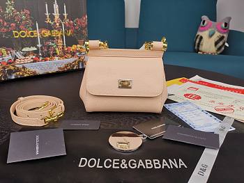 DOLCE&GABBANA MINI Dauphine Leather Sicily Bag Creme BB4825A1001 16 x 10 x 5 cm