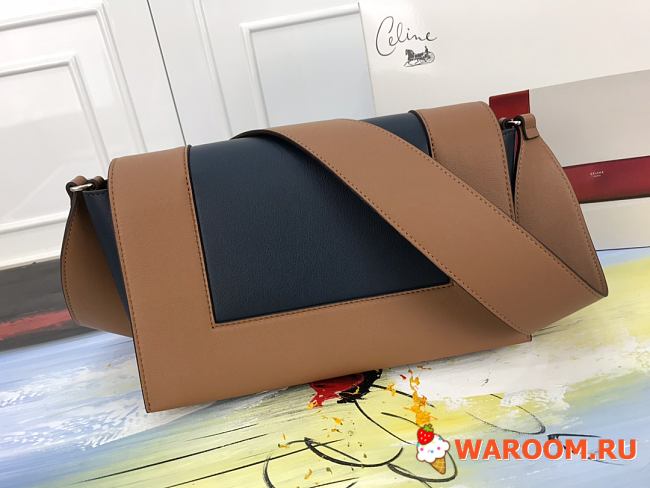 CELINE MEDIUM Frame Bag In Shiny Smooth Calfskin Brown And Black 180263 25 x 17 x 8.5 cm - 1