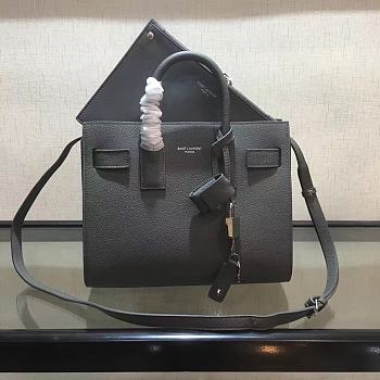 YSL BABY CLASSIC SAC DE JOUR In Grained Leather Grey 421863 26 x 21 x 13 cm