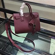 YSL NANO CLASSIC SAC DE JOUR In Grained Leather Burgundy 392035 22 x 18 x 11 cm - 1
