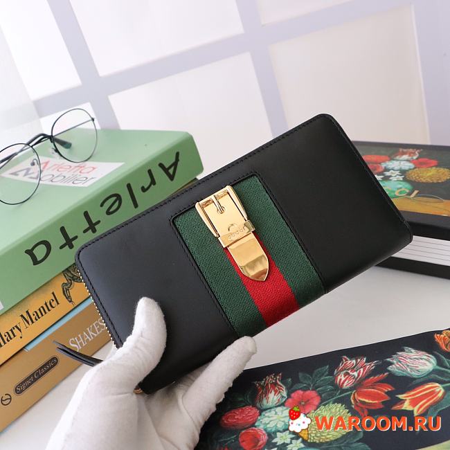 GUCCI Sylvie Long ZIP Wallet Black 476083 19.5 x 11 x 3 cm - 1