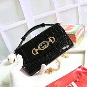 GUCCI MINI Shoulder Bag Crocodile Leather Black 564718 18.5 x 11 x 3.5 cm - 1