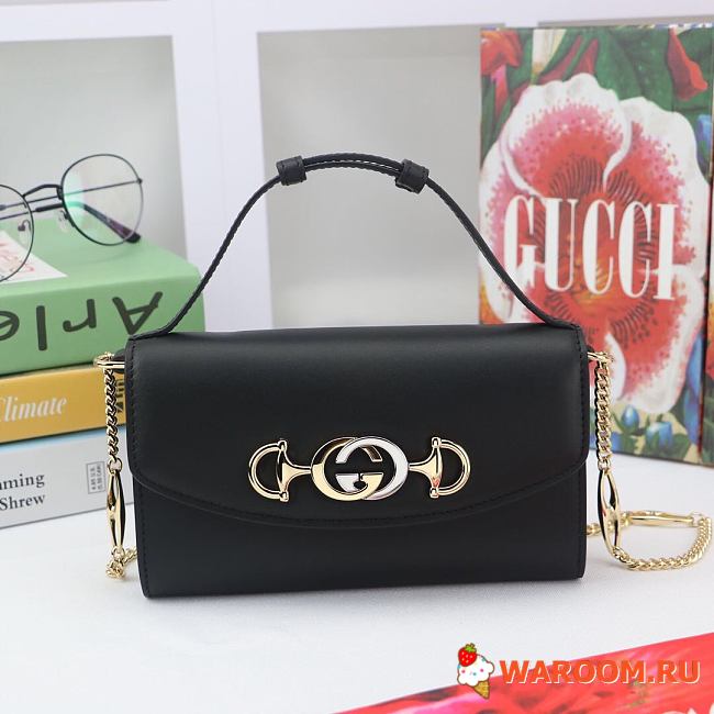 GUCCI MINI Shoulder Bag Leather Black 564718 18.5 x 11 x 3.5 cm - 1