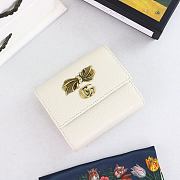 GUCCI Leather Wallet With Bow White And Pink 524294 12.5 x 10 x 3 cm - 3