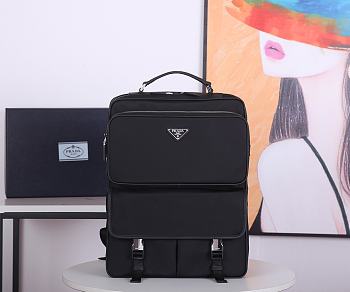 PRADA Nylon Backpack Saffiano Leather Black 2VZ049 30 x 38 x 13 cm