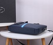 PRADA Briefcase Crocodile Pattern Blue 2VE365 36 x 28 x 4 cm - 5