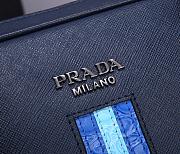 PRADA Briefcase Crocodile Pattern Blue 2VE365 36 x 28 x 4 cm - 2