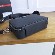 PRADA Brique Saffiano Leather Cross-Body Bag Black 2VH070 18 x 12 x 5.5 cm - 6
