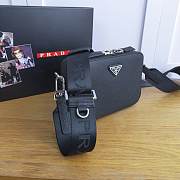 PRADA Brique Saffiano Leather Cross-Body Bag Black 2VH070 18 x 12 x 5.5 cm - 5