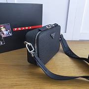 PRADA Brique Saffiano Leather Cross-Body Bag Black 2VH070 18 x 12 x 5.5 cm - 4