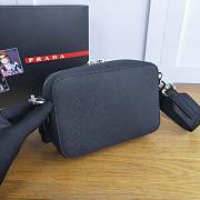 PRADA Brique Saffiano Leather Cross-Body Bag Black 2VH070 18 x 12 x 5.5 cm - 2