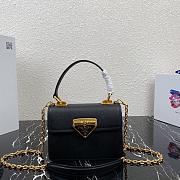 PRADA Symbole Saffiano Leather Symbole Bag Black 1BN021 20 × 15 × 5 cm - 1