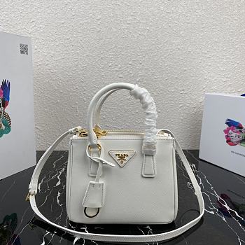 PRADA MICRO Galleria Saffiano Leather Bag White 1BA906 20 x 15 x 9.5 cm