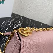 PRADA Saffiano Leather Shoulder Bag Golden Metal Pink 1BD275 22 x 14 x 6.5 cm - 3