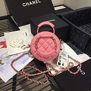 CHANEL Woven Chain Handle Round Bag Pink AP1176  2 x 12 x 5 cm - 1