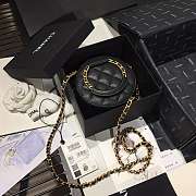 CHANEL Woven Chain Handle Round Bag Black AP1176 12 x 12 x 5 cm - 4
