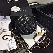 CHANEL Quilted Pearl Crush Round Bag Black AS1449 12 x 12 x 4.5 cm - 1