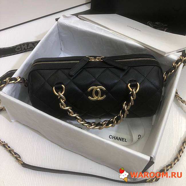 CHANEL EXTRA MINI Bowling Bag In Black AS1899 16 x 22 x 12 cm - 1