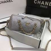 CHANEL EXTRA MINI Bowling Bag In Grey AS1899 16 x 22 x 12 cm - 3