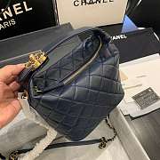 CHANEL SMALL Lambskin Hobo Bag Dark Blue AS1745 15 x 15 x 12 cm - 6
