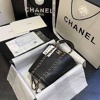 CHANEL Chain Handle Bucket Bag Black AS1362 32 x 26 x 15 cm