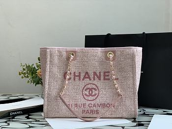 CHANEL Deauville Tote Bag Pink 34 cm